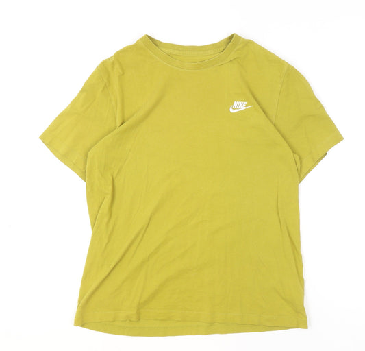 Nike Men's Green Cotton Crew Neck Short Sleeve T-Shirt Size M