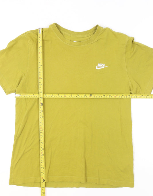 Nike Men's Green Cotton Crew Neck Short Sleeve T-Shirt Size M