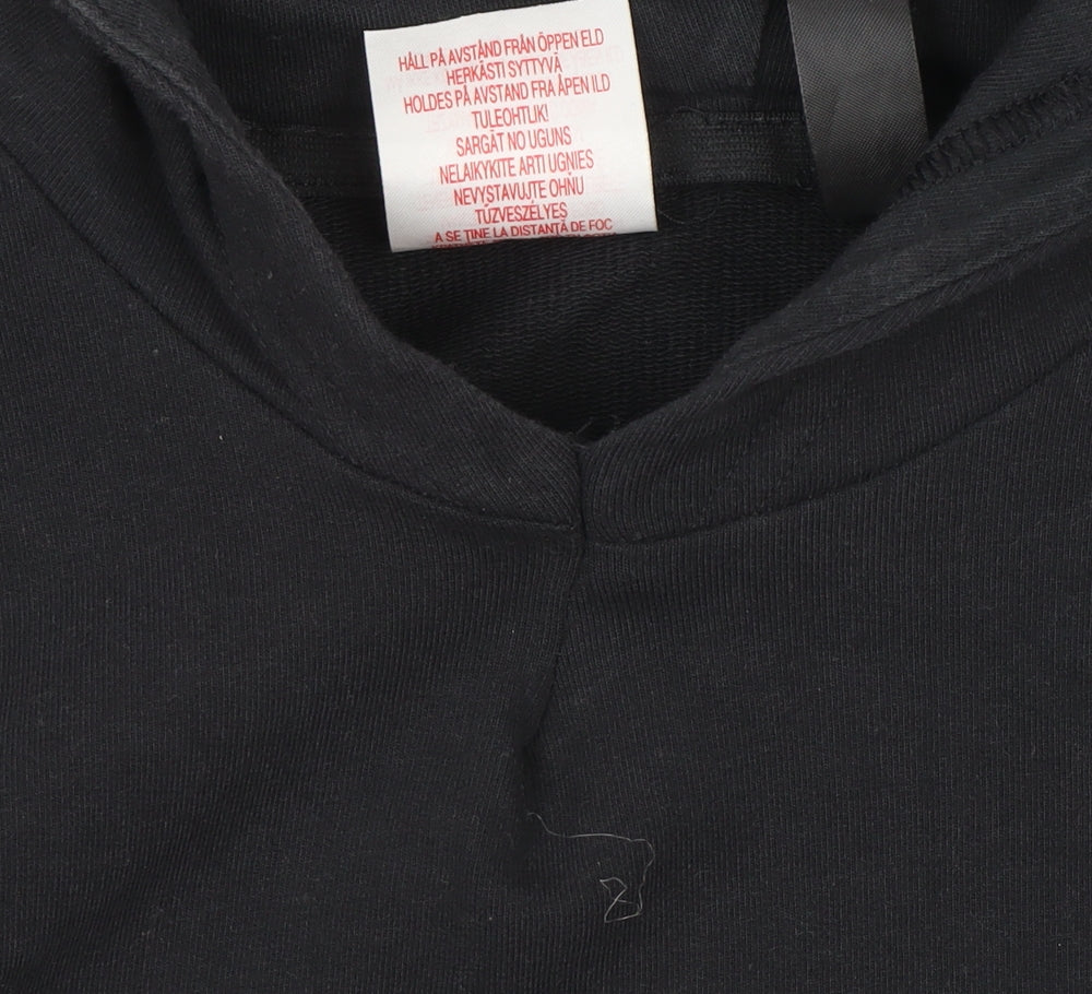 Adidas Girls Black Hoodie 11-12 Years Pullover Sportswear Cotton Blend