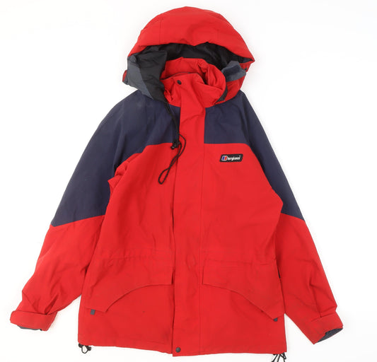 Berghaus Women's Red Waterproof Parka Jacket Size 10 Hooded Outdoor