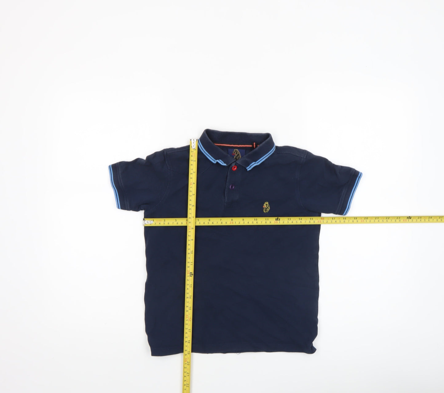 Luke Junior Boys Blue 8-9 Years Polo Shirt Cotton Short Sleeve
