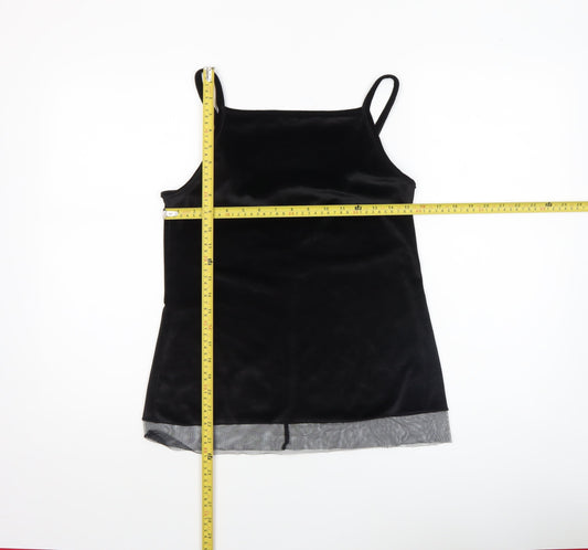 ASOS Women’s Black Velvet Camisole Tank Top Size 6 Adjustable Straps