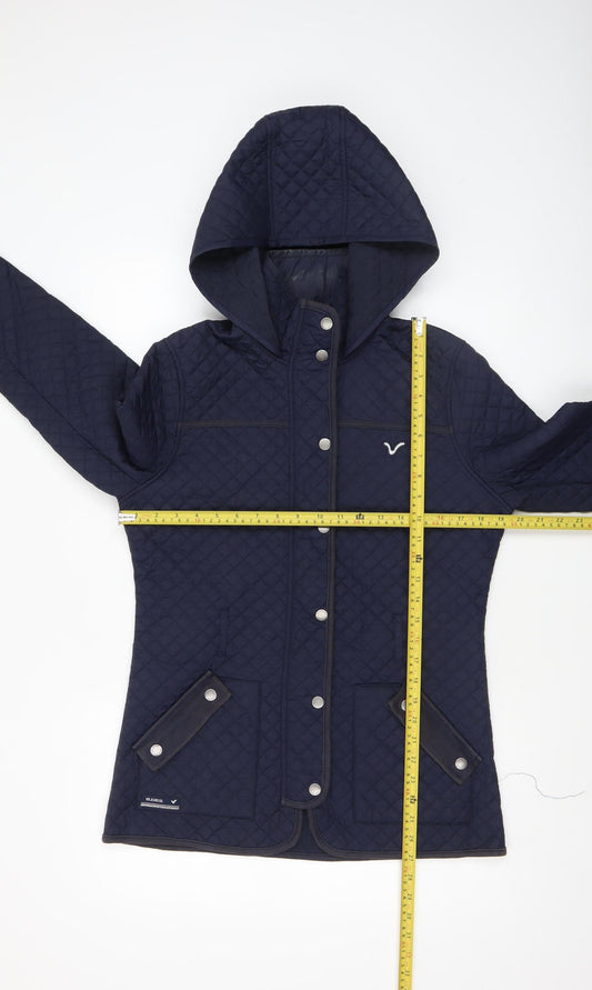Voi Jeans Co. Women's Blue Quilted Hooded Jacket Size 12