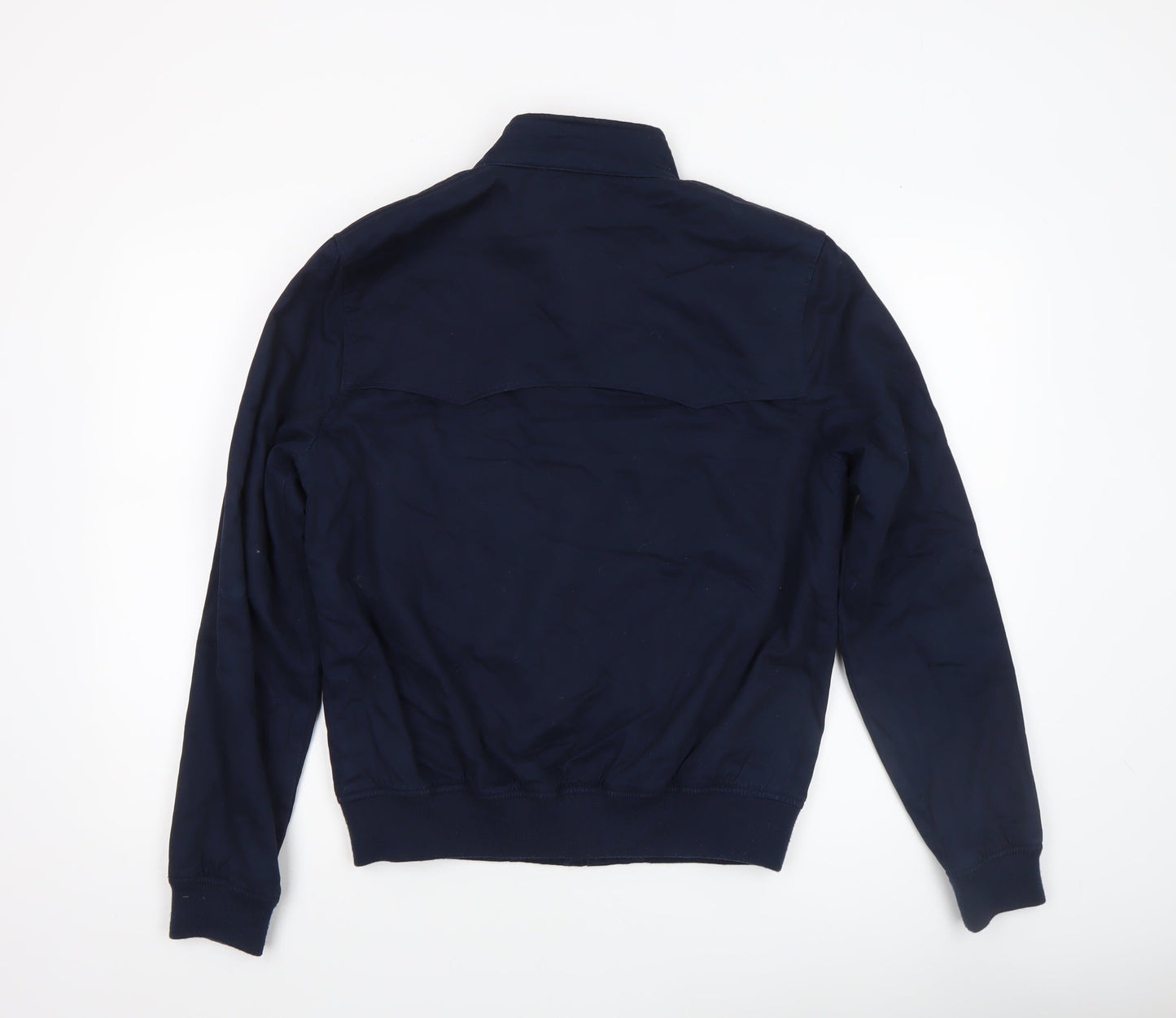 Topman Men's Blue Cotton Bomber Jacket Size S Stand-Up Collar Casual