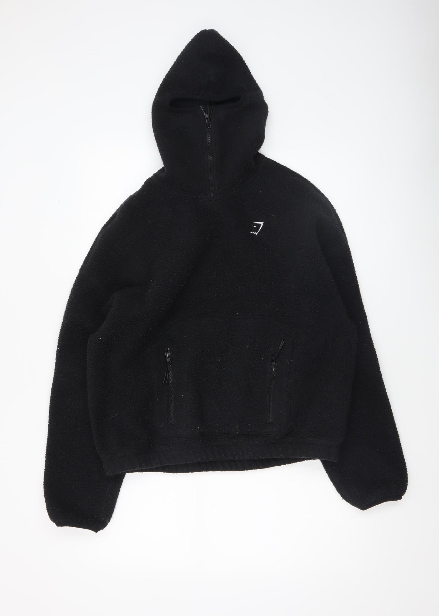 Gymshark Women's Black Small Fleece 1/4 Zip Hoodie Pullover