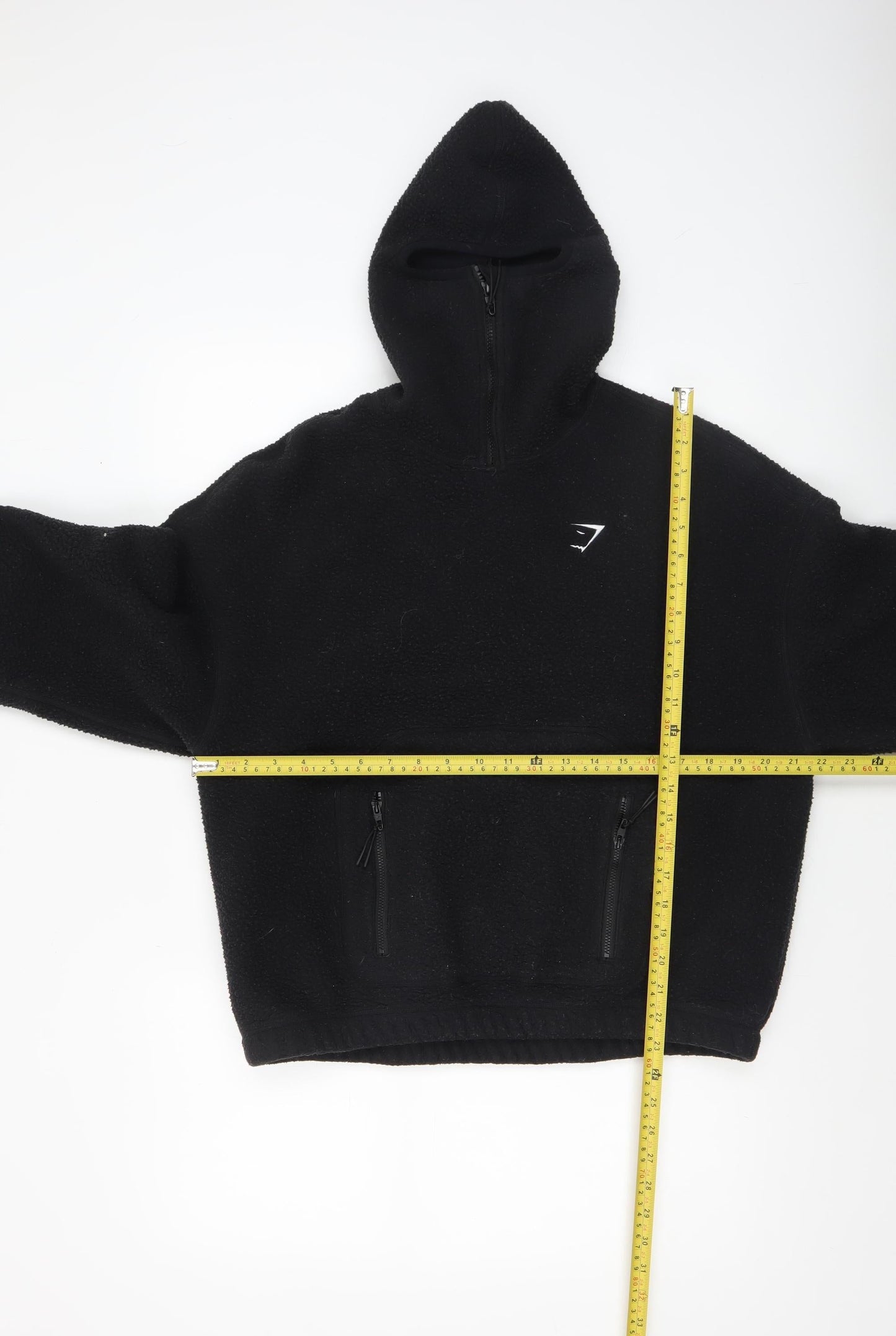 Gymshark Women's Black Small Fleece 1/4 Zip Hoodie Pullover