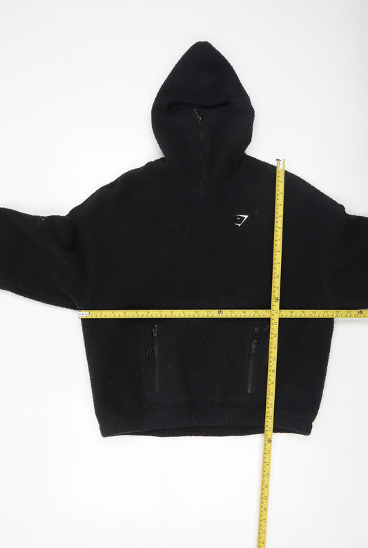 Gymshark Women's Black Small Fleece 1/4 Zip Hoodie Pullover