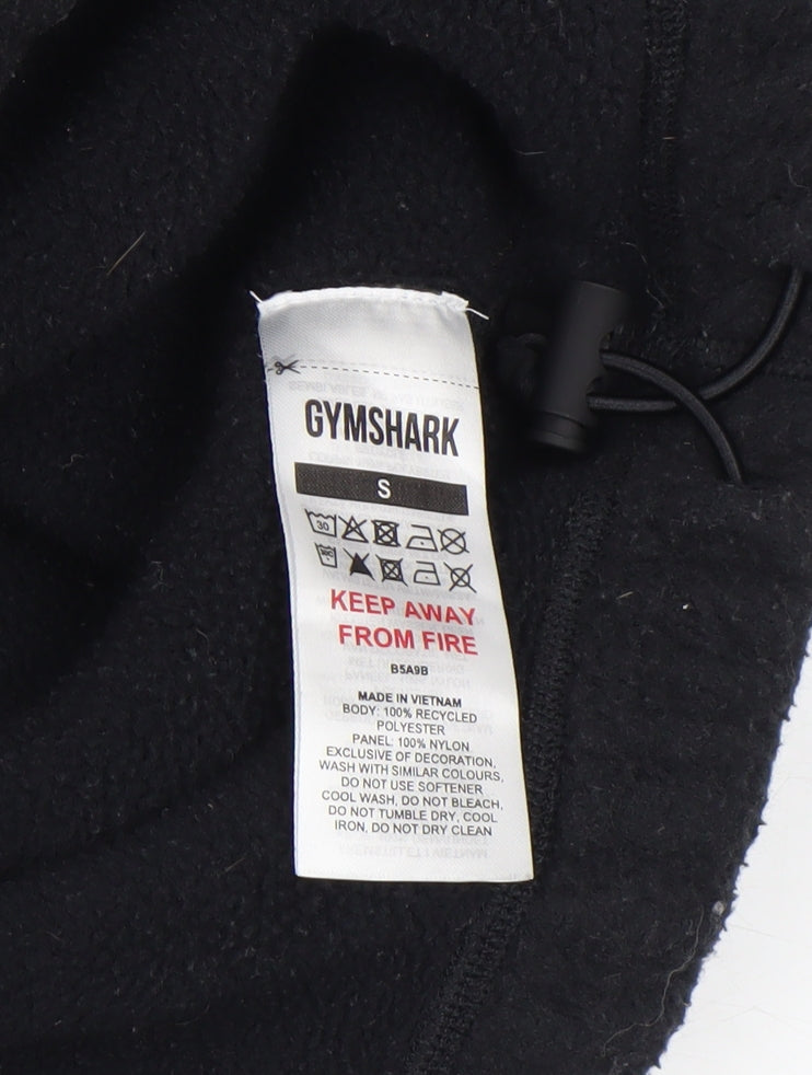 Gymshark Women's Black Small Fleece 1/4 Zip Hoodie Pullover