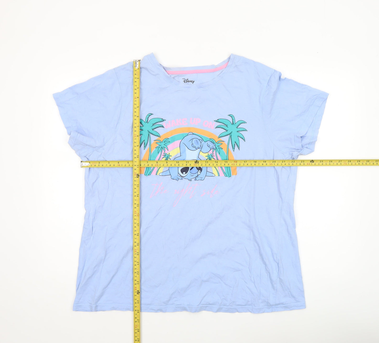 Disney Women’s Blue Stitch Nightshirt XL T-Shirt Style Cotton