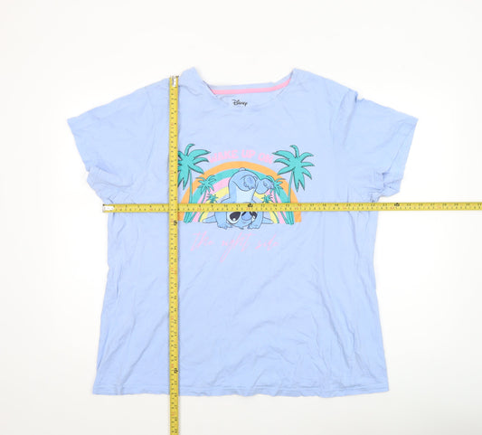 Disney Women’s Blue Stitch Nightshirt XL T-Shirt Style Cotton