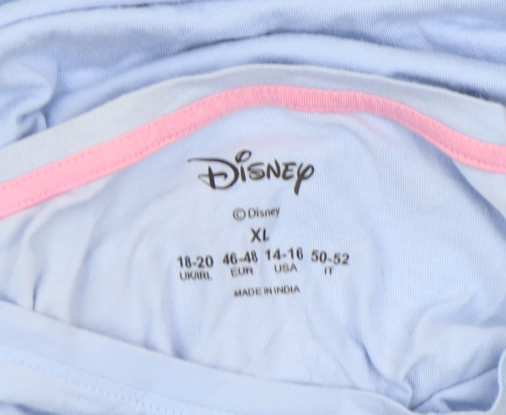 Disney Women’s Blue Stitch Nightshirt XL T-Shirt Style Cotton