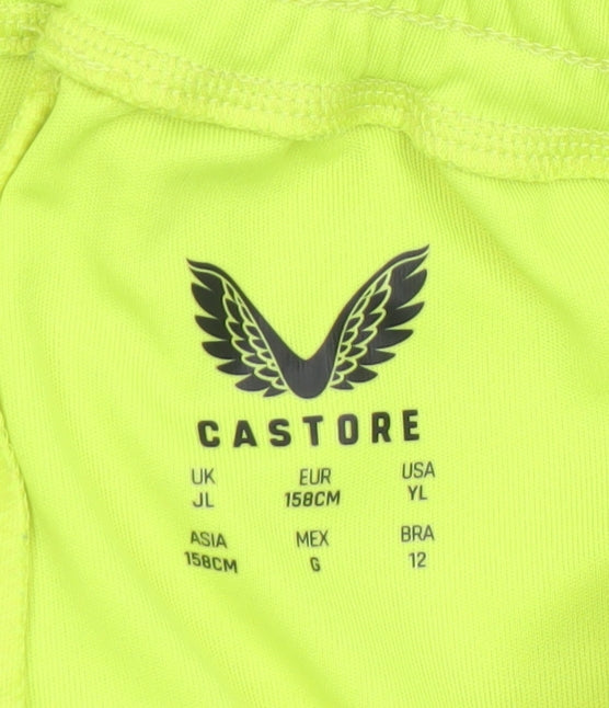 Castore Boys Yellow Athletic Football Shorts Size 158cm JL