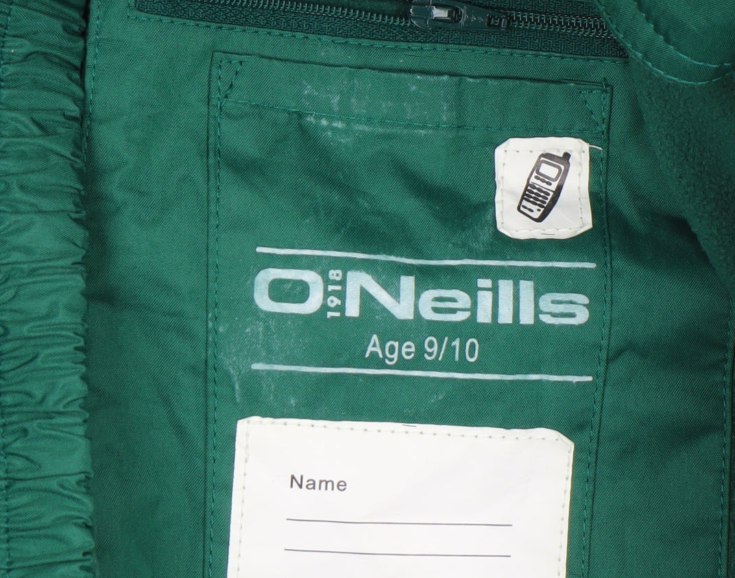 O'Neills Boys Green 9-10 Years Lined Windbreaker Jacket with Zip Pockets