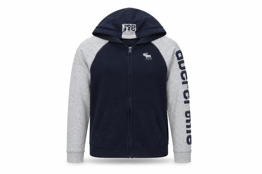 Abercrombie & Fitch Kids Boys Blue Full Zip Hoodie 13-14 Years Logo Fleece