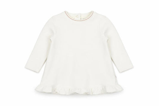 Ted Baker Girls Ivory Long Sleeve Tunic T-Shirt 9-12 Months Cotton Blend