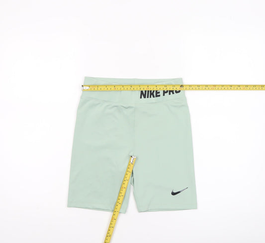 Nike Women's Green Pro Compression Shorts M Moisture Wicking Stretch