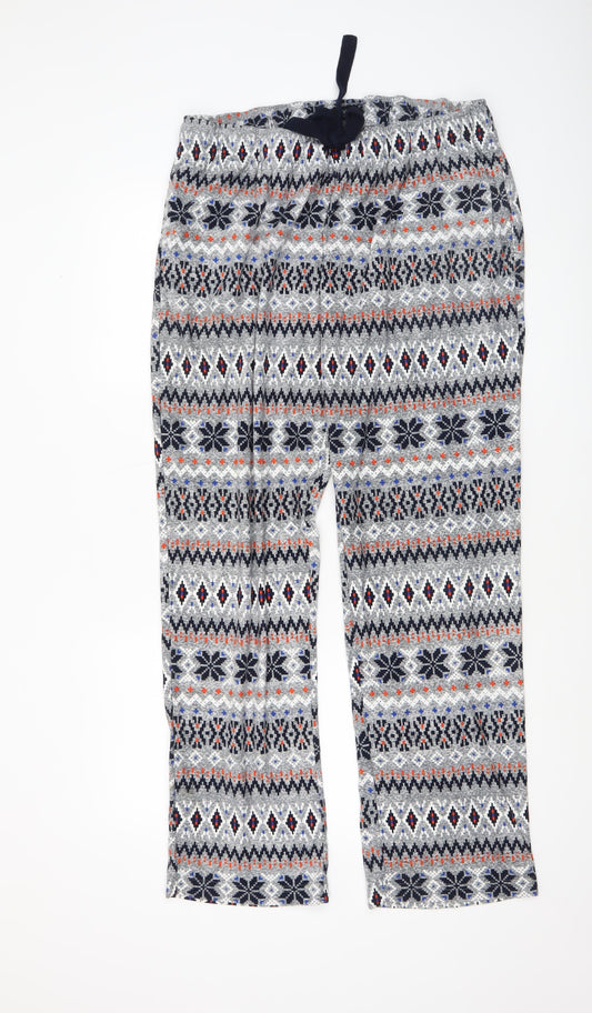 Next Men's XL Fair Isle Grey Lounge Pants Polyester Winter Wear