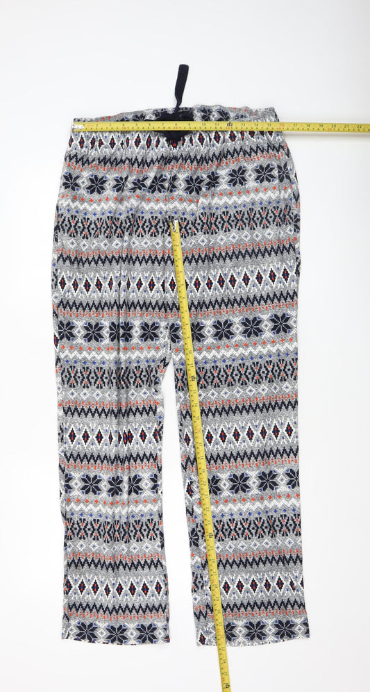 Next Men's XL Fair Isle Grey Lounge Pants Polyester Winter Wear