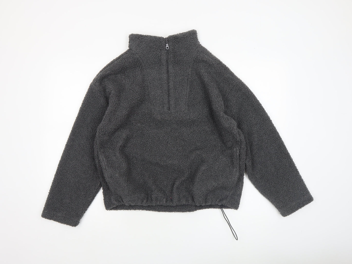 New Look Women’s Grey 1/4 Zip Fleece Pullover Sweatshirt Size S