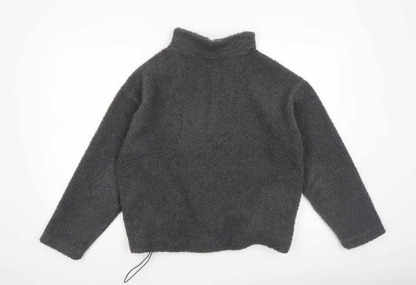 New Look Women’s Grey 1/4 Zip Fleece Pullover Sweatshirt Size S