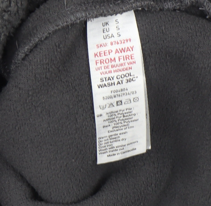 New Look Women’s Grey 1/4 Zip Fleece Pullover Sweatshirt Size S