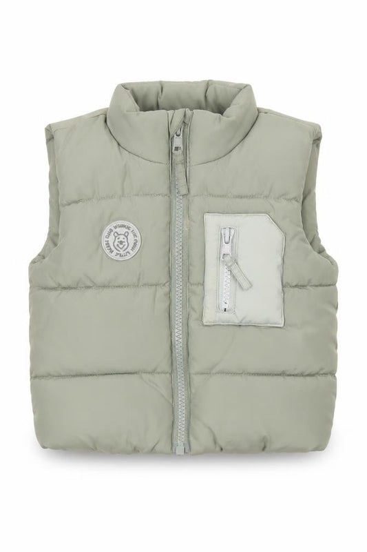 George Baby Unisex Green Puffer Gilet 3-6 Months Polyester Lined Zip Vest