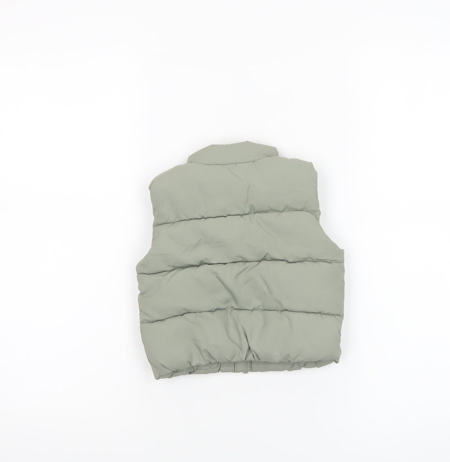 George Baby Unisex Green Puffer Gilet 3-6 Months Polyester Lined Zip Vest