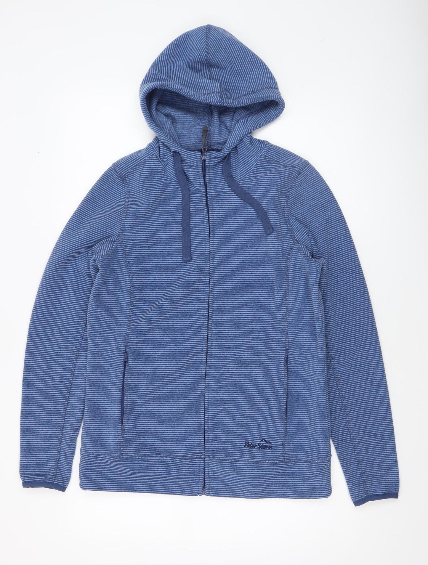 Peter Storm Women's Blue Striped Full Zip Hoodie Size 12