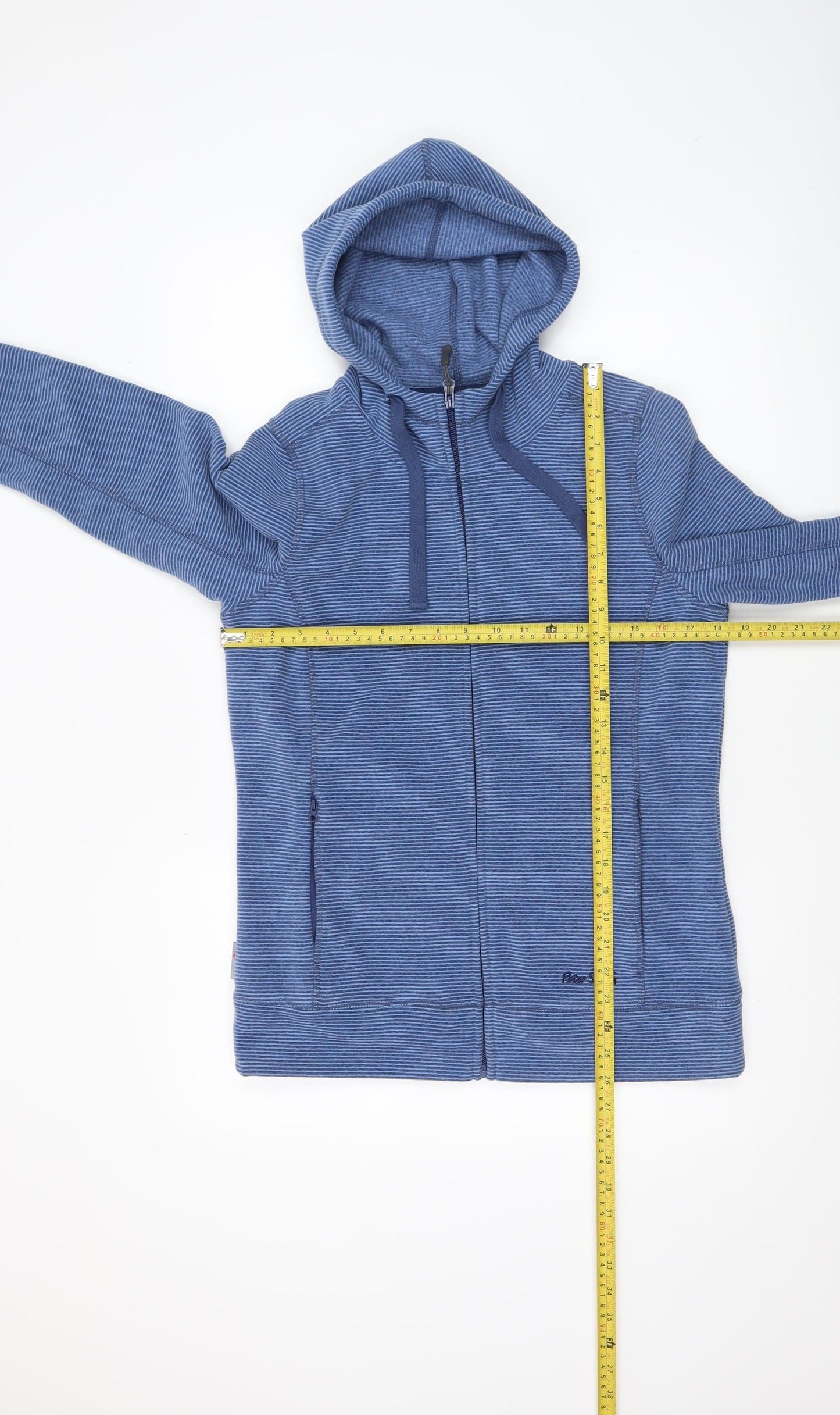 Peter Storm Women's Blue Striped Full Zip Hoodie Size 12