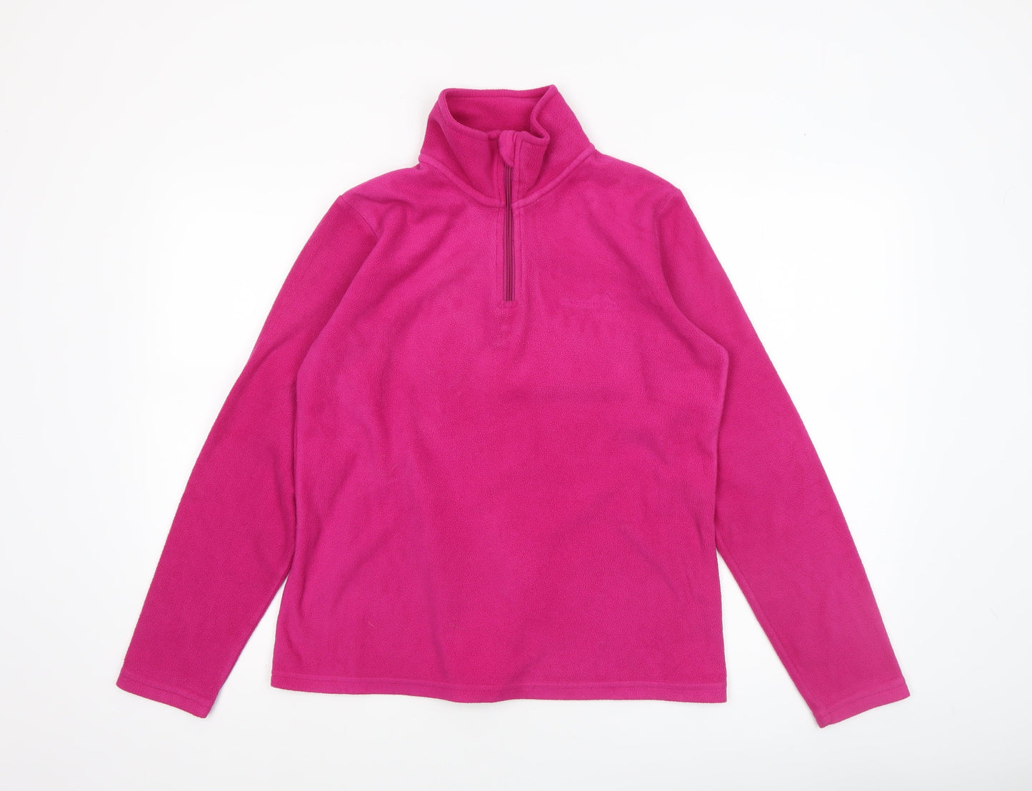 Freedom Trail Womens Pink Fleece Pullover 1/4 Zip Sweatshirt Size 10