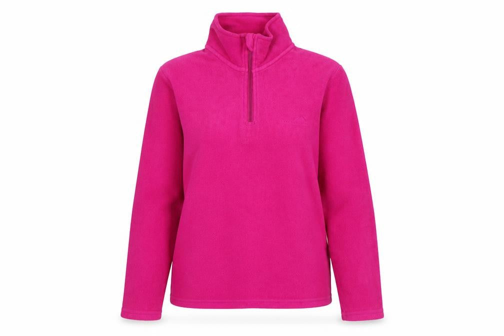 Freedom Trail Womens Pink Fleece Pullover 1/4 Zip Sweatshirt Size 10