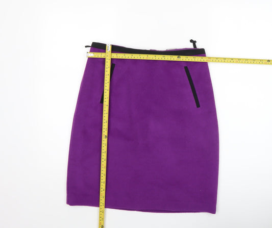 Marks and Spencer Women Purple Size 10 Pencil Skirt Knee Length