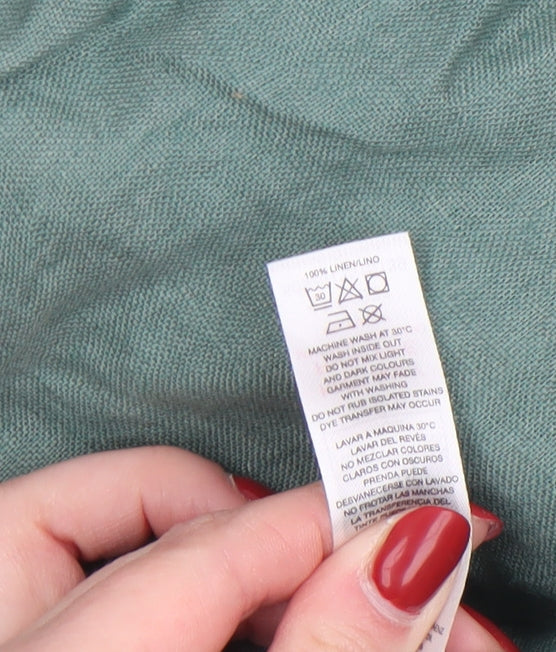 Dunnes Stores Men's Green Linen Chino Shorts Size L 34in Waist