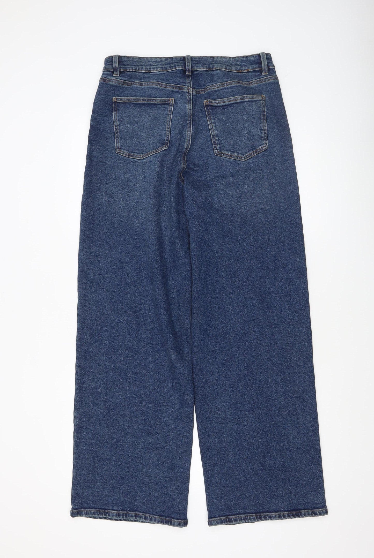Dunnes Stores Women's Blue Wide-Leg Jeans Size 14 High Rise Denim