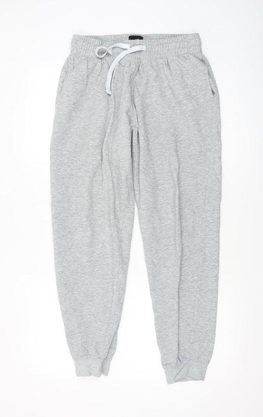 H&M Women Grey Jogger Trousers Size S Regular Fit Cotton Blend