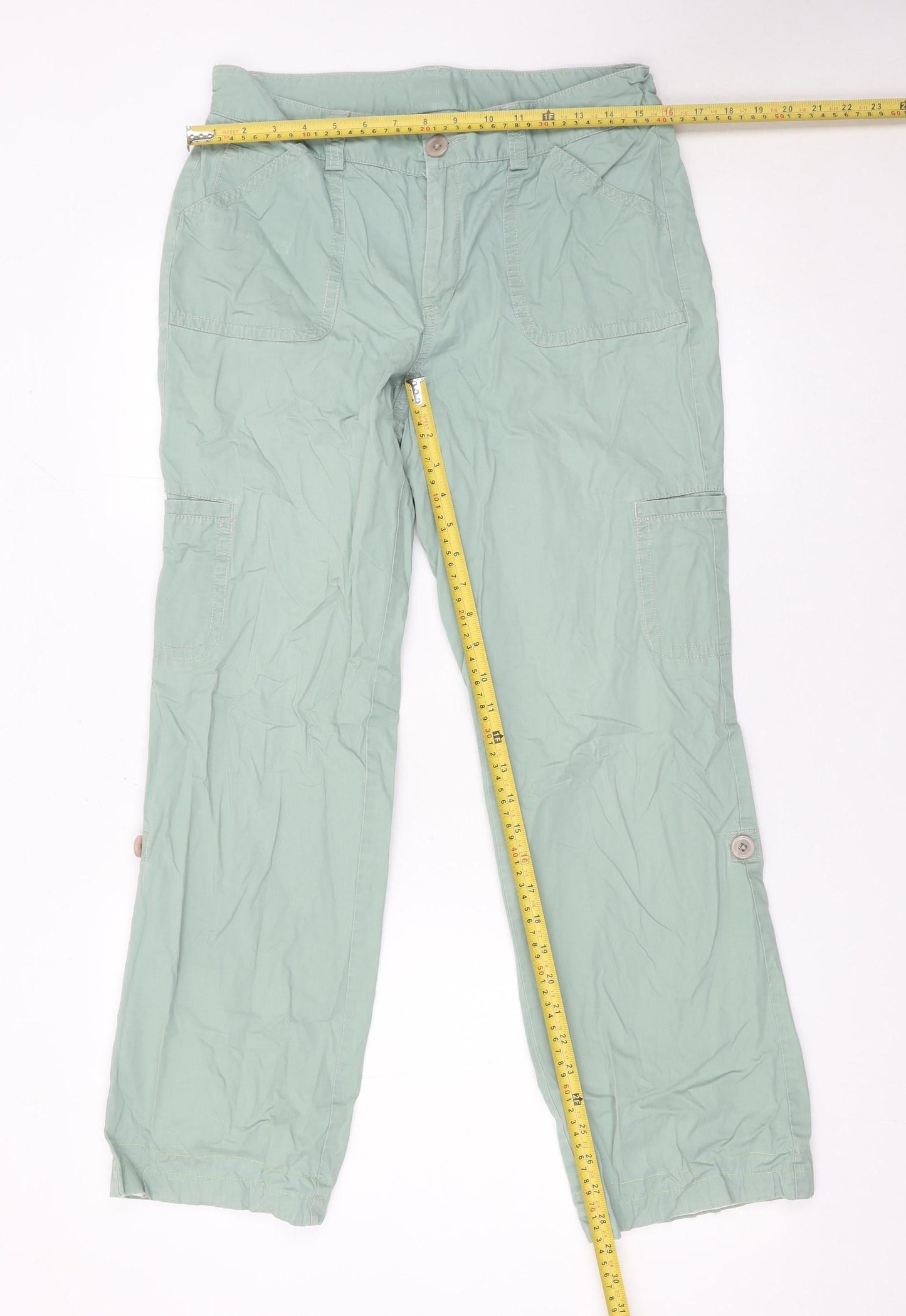 Dockers Women Green Cotton Cargo Trousers Size 8