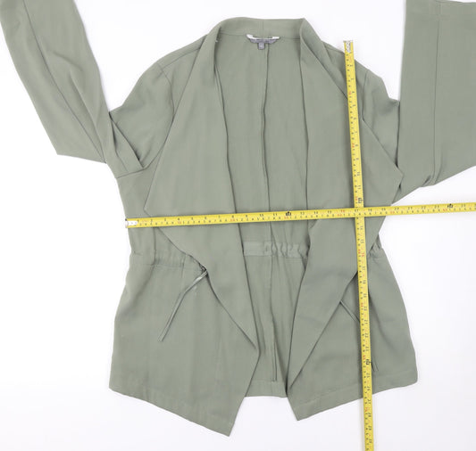 Principles Women’s Green Open Front Mid-Length Jacket Size 14