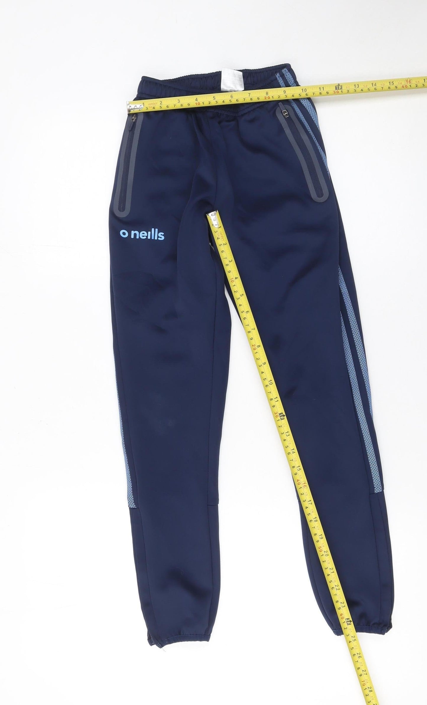 O Neills Boys Blue Jogger Activewear Trousers Age 9-10 Years Polyester Zip Pockets