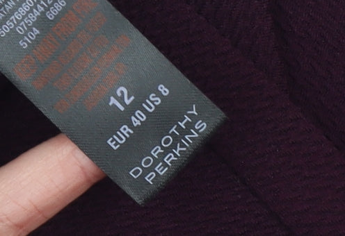 Dorothy Perkins Women’s Purple Bodycon Knee Length Dress Size 12