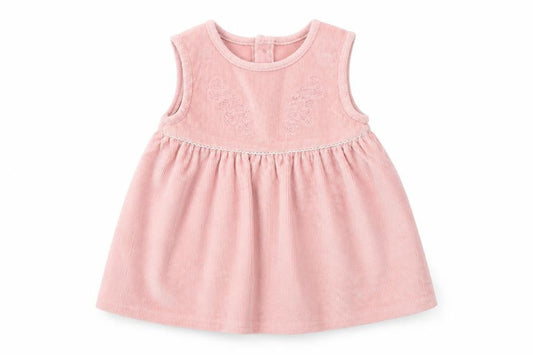 Dunnes Girls Pink Corduroy Sleeveless A-Line Dress 6-9 Months