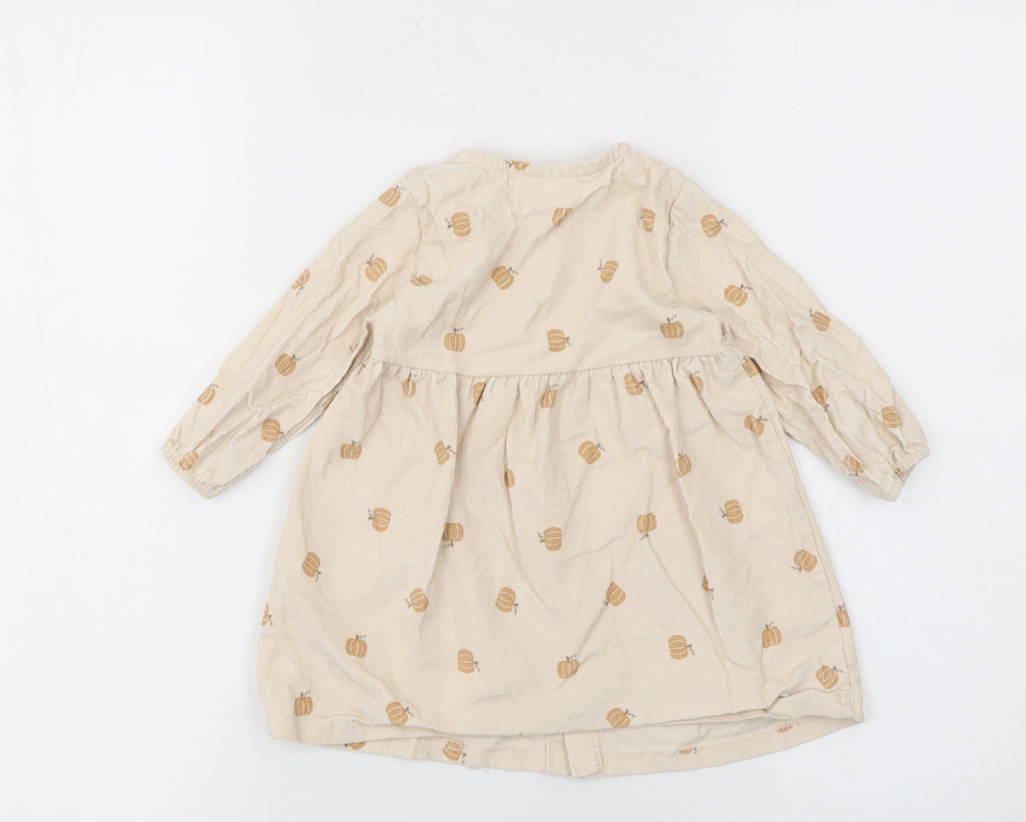 Rabbit Bear Beige Corduroy Shirt Dress 12 Months Unisex Baby Long Sleeve