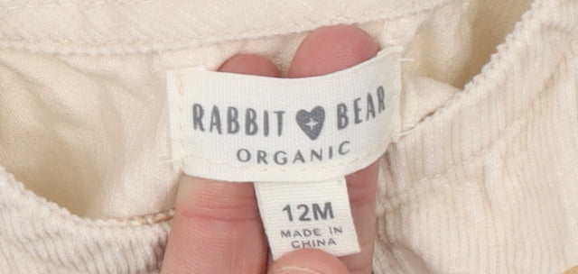Rabbit Bear Beige Corduroy Shirt Dress 12 Months Unisex Baby Long Sleeve
