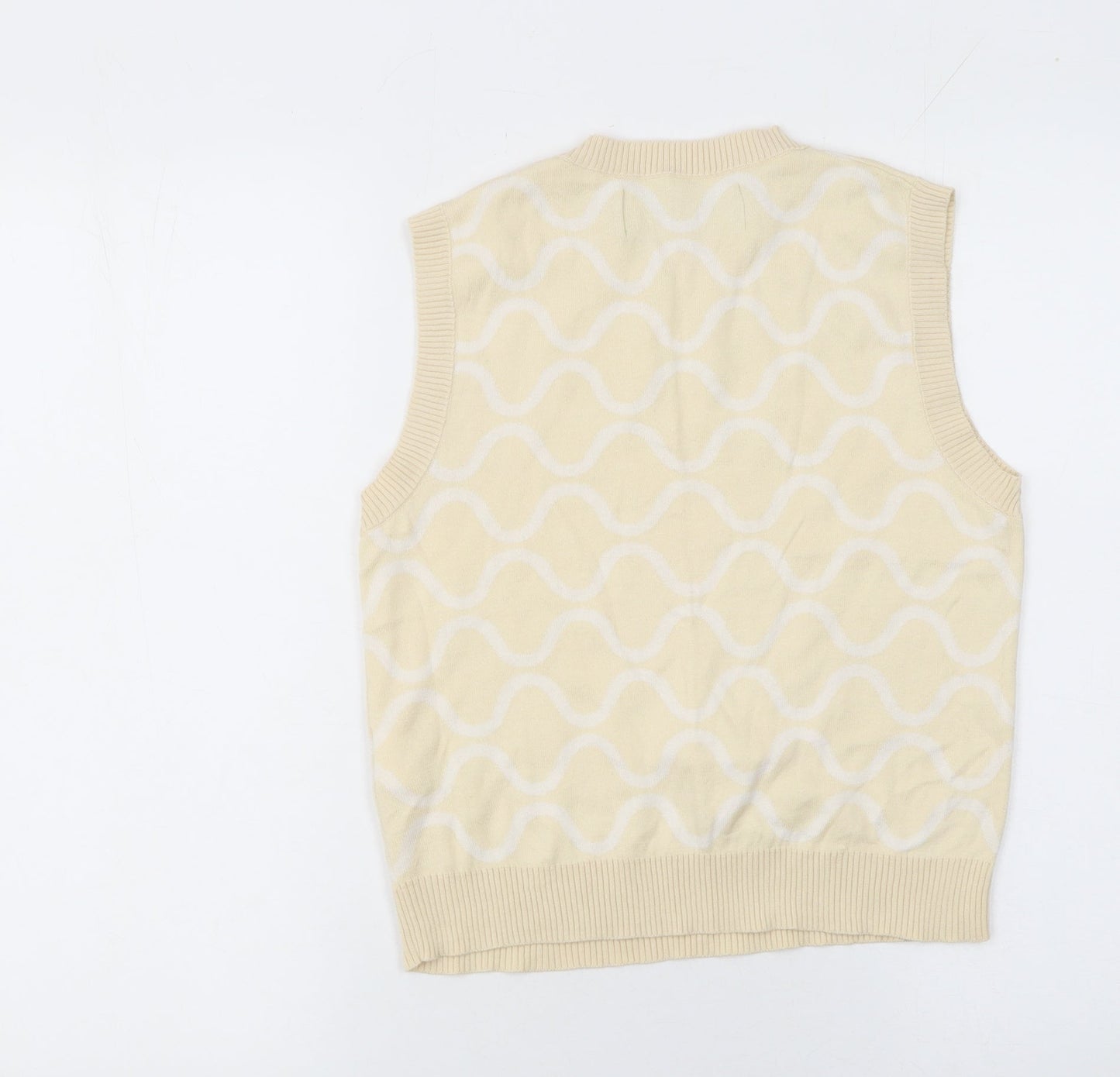 United Colors of Benetton Womens Beige XS Cotton Crew Neck Vest