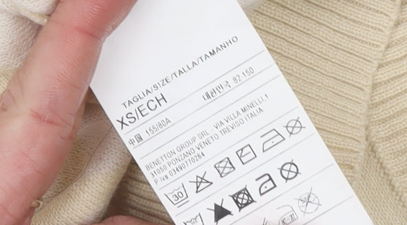 United Colors of Benetton Womens Beige XS Cotton Crew Neck Vest