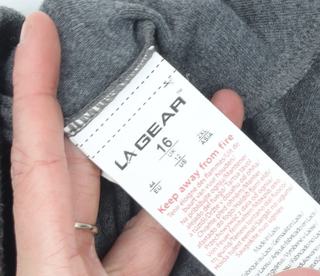 LA Gear Women Grey Size 16 Jogger Sweatpants Cotton Blend