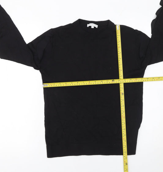 Warehouse Womens Black UK 10 Ruffle Sleeve Viscose Blend Jumper