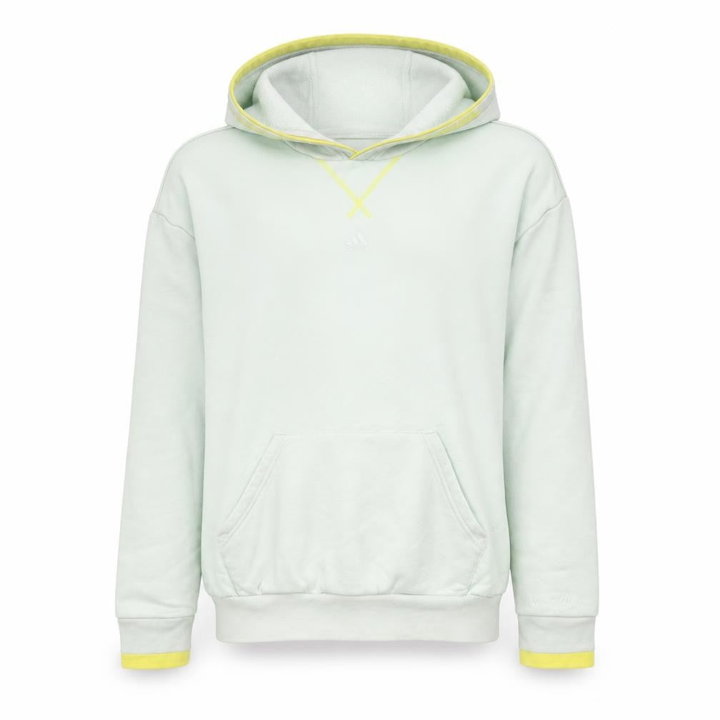 Front view of Adidas girls’ green 16 years pullover hoodie fleece sweatshirt