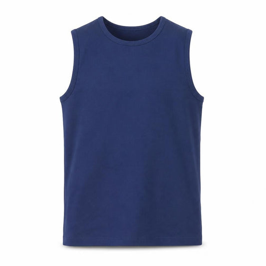 Marks & Spencer Boys Blue Cotton Sleeveless Tank Top 11-12 Years