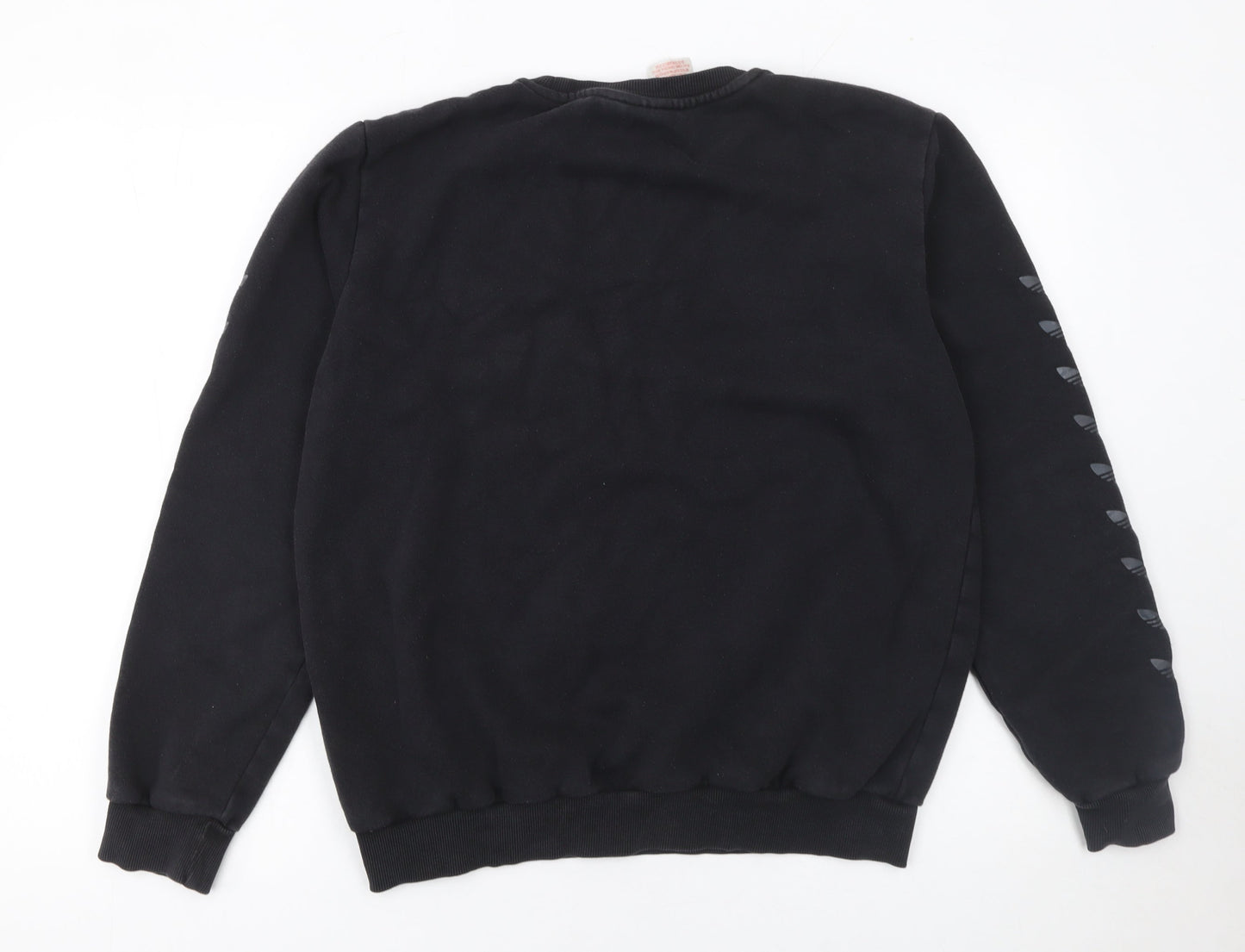 Adidas Boys Black Logo Pullover Sweatshirt XL 15-16 Years Fleece