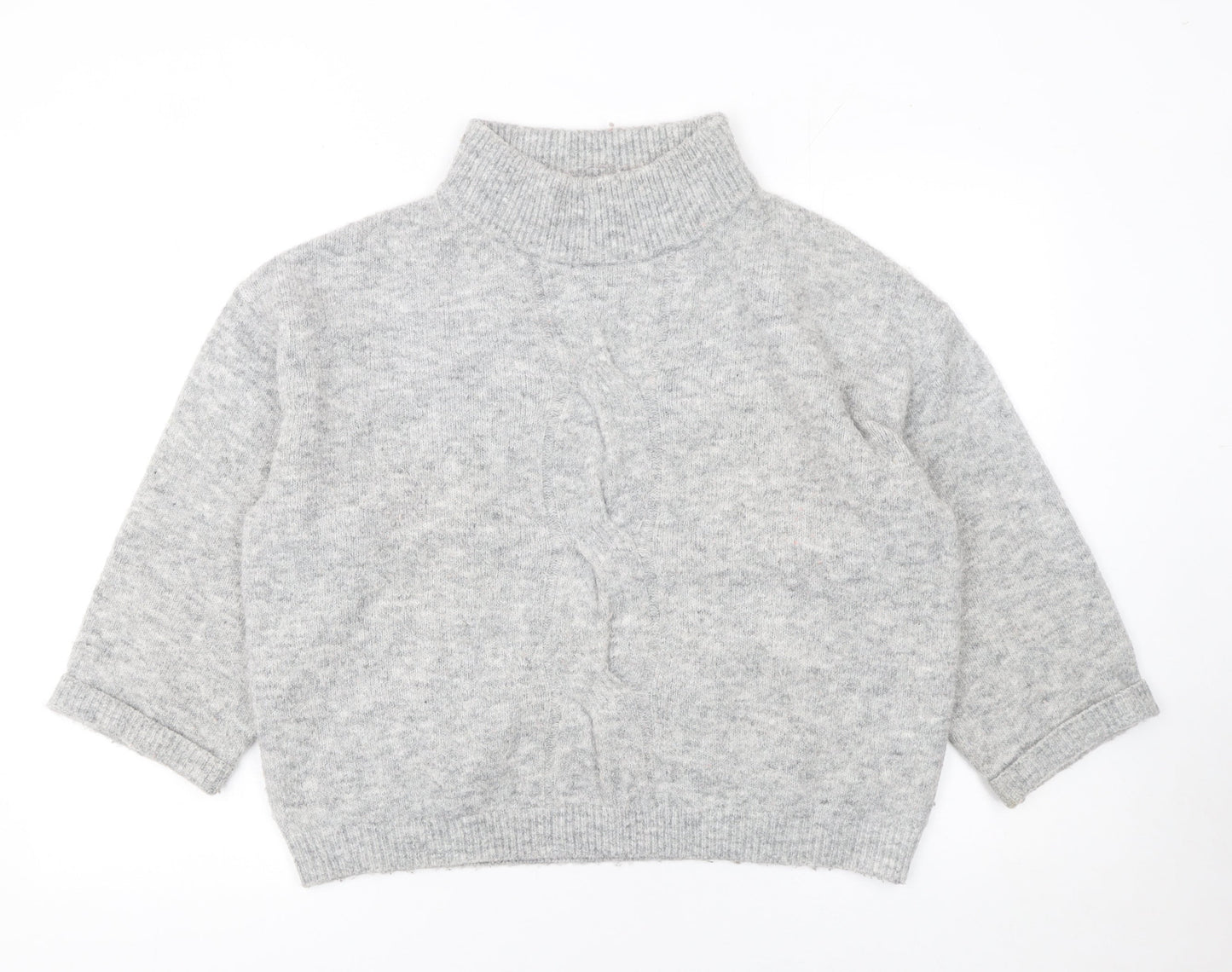 Opus Womens Grey Mock Neck Knit Pullover Jumper Size 12